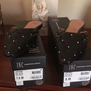 INC international Concepts flat mules, size 7.5& 8